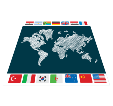 Dywan winylowy mapa świata dzieło sztuki globalnej - TenStickers