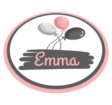 Dywan winylowy z imieniem spersonalizowany motyw balonu - TenStickers
