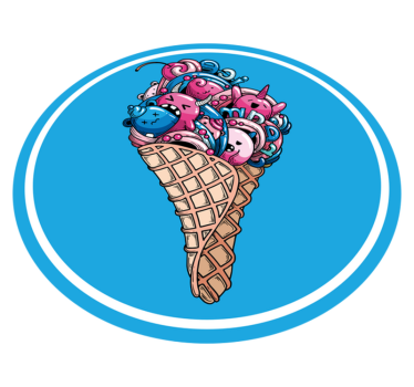 Okrągły dywan winylowy lody w rożku - TenStickers