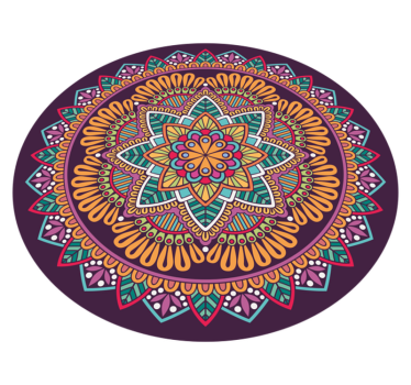 Dywan winylowy mandala Abstrakcyjny kształt kwiatu mandali - TenStickers