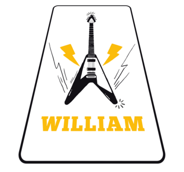 Dywan winylowy z imieniem sztuka gry na gitarze elektrycznej - TenStickers