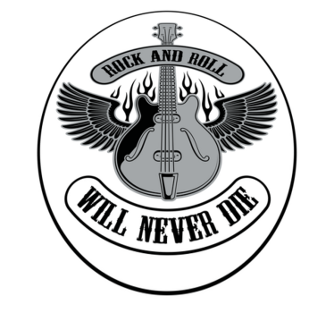 Dywan winylowy z imieniem rock and roll nigdy nie umrze - TenStickers
