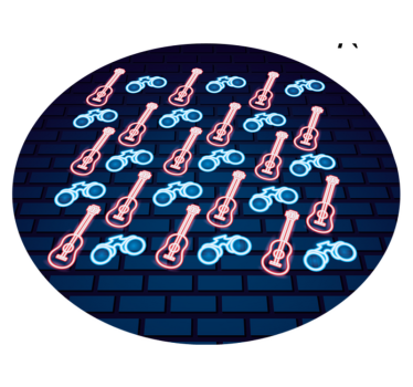 Dywan winylowy dla nastolatków neonowe wzory muzyczne - TenStickers