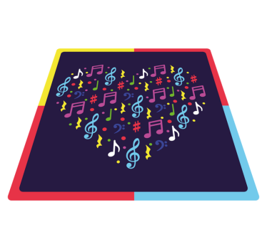 Dywan winylowy dla nastolatków nuty muzyczne serce - TenStickers