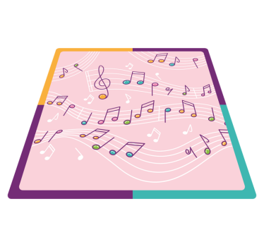 Dywan winylowy dla nastolatków motyw nut melodycznych - TenStickers