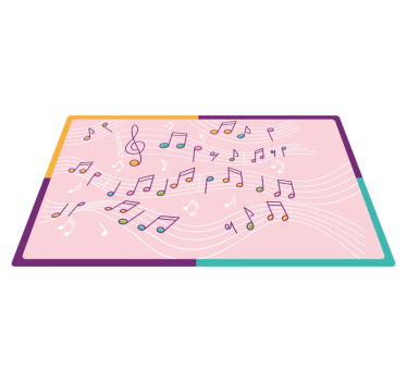 Dywan winylowy dla nastolatków przepływ nut melodycznych - TenStickers