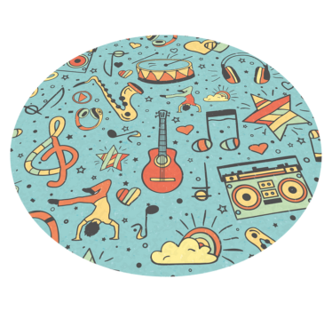 Dywan winylowy Kolorowy wzór vintage nuty - TenStickers