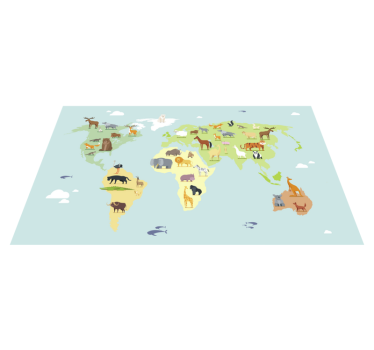 Dywan winylowy mapa świata dziecinny styl - TenStickers