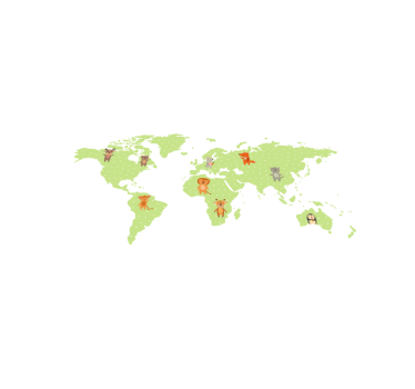 Dywan winylowy mapa świata minimalistyczna dziecięca fauna - TenStickers