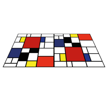 Nowoczesny dywan winylowy wzór bloków kolorów - TenStickers
