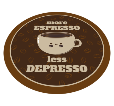 Dywan winylowy napisy więcej espresso mniej - TenStickers