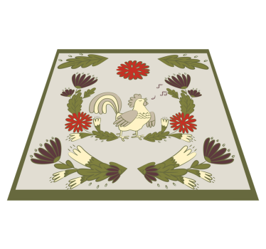 Dywan winylowy zwierzęta folklorystyczny kogut - TenStickers