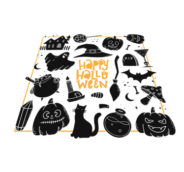 Dywan winylowy na halloween symbole świąteczne - TenStickers