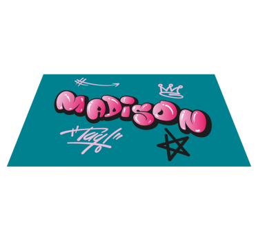 Dywan winylowy dla nastolatków różowe graffiti z imieniem - TenStickers