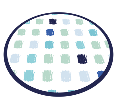 Minimalistyczny dywan winylowy niebieskie pociągnięcia farbą - TenStickers