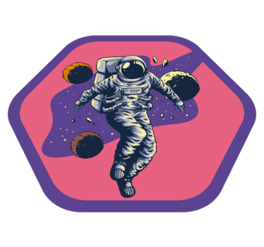 Dywan winylowy w gwiazdki podróż odkrywcy kosmosu - TenStickers