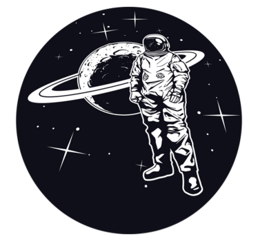 Dywan winylowy w gwiazdki kosmonauta w kosmosie - TenStickers