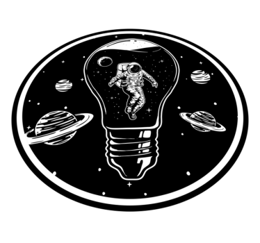 Dywan winylowy w gwiazdki kosmonauta w żarówce - TenStickers