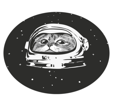 Dywan winylowy dla nastolatków Słodki kot z hełmem astronauty - TenStickers