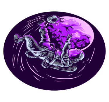 Dywan winylowy w gwiazdki astronauta unoszący się - TenStickers