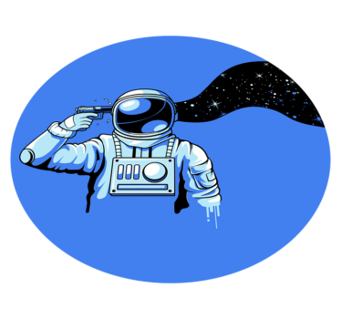 Dywan winylowy dla nastolatków kosmiczna scena astronauty - TenStickers