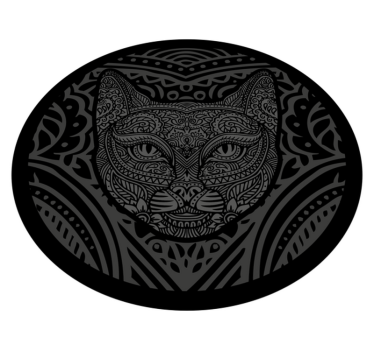 Dywan winylowy zwierzęta czarna twarz kota - TenStickers
