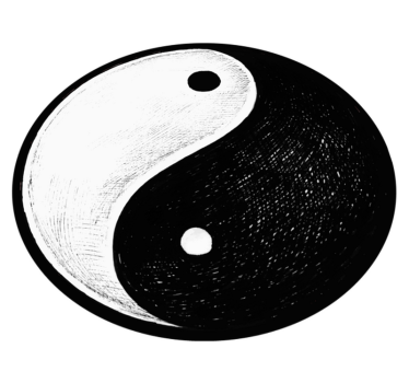 Okrągły dywan winylowy symbol yin yang - TenStickers