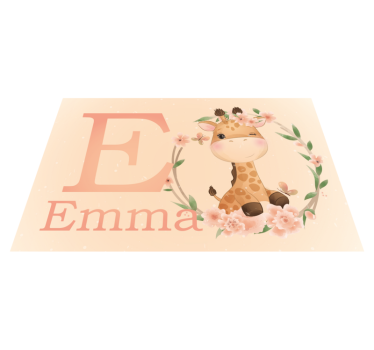 Dywan winylowy z imieniem urocza sztuka Żyrafy - TenStickers