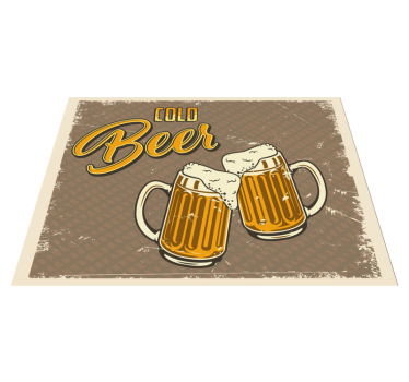 Dywan winylowy retro kufle do zimnego piwa - TenStickers
