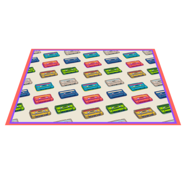 Dywan winylowy retro kolorowe kasety magnetofonowe - TenStickers