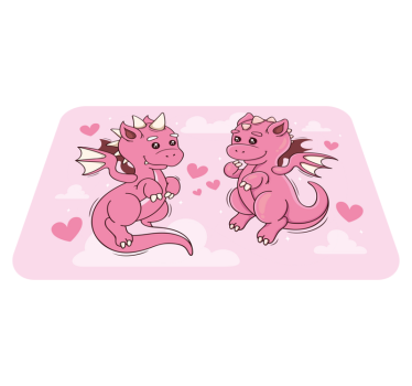 Dywan winylowy dla dzieci zabawny duet smoków - TenStickers