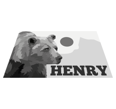 Dywan winylowy z imieniem konfigurowalny miś - TenStickers