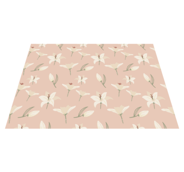 Dywan winylowy w kwiaty i rośliny elegancja w pastelu - TenStickers