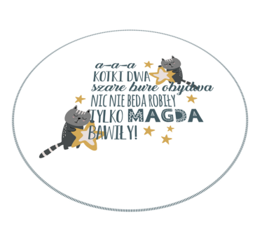 Mata winylowa z imieniem „aaa, kotki dwa” - TenStickers