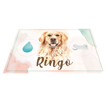 Dywan winylowy ze zwierzętami Golden retriever woda i jedzenie - TenStickers