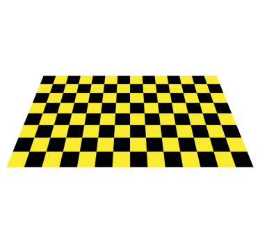 Dywan winylowy wzór geometryczny czarna i żółta szachownica - TenStickers