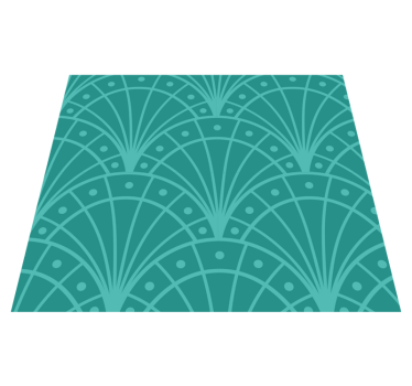 Turkusowy dywan winylowy stylu artdeco - TenStickers