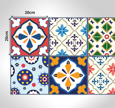 Portugalskie kolorowe podłogi do kuchni - TenStickers