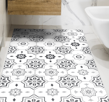 Dywan winylowy szara do płytek mandala - TenStickers