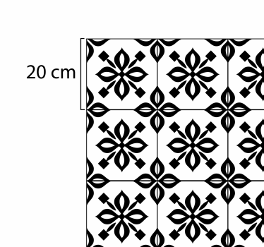 Czarno-biała mata do płytek mandali - TenStickers