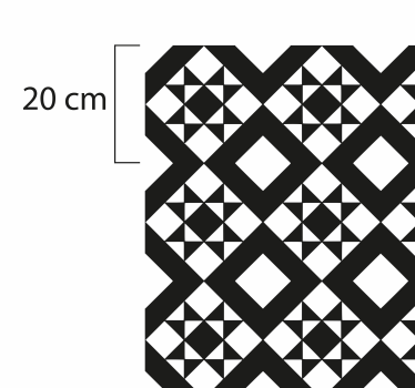 Czarno-biały geometryczny dywan winylowy do kuchni - TenStickers
