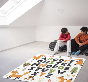 Dywan winylowy alfabet las i lis - TenStickers