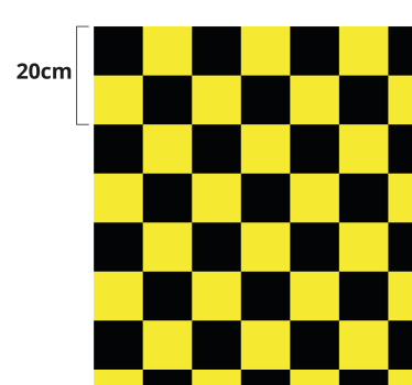 Dywan winylowy wzór geometryczny czarna i żółta szachownica - TenStickers