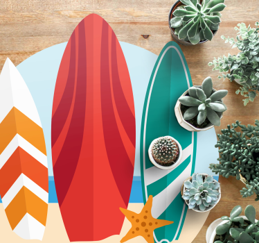 Deska surfingowa na dywanie natury plaży - TenStickers