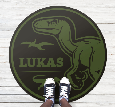 Dinozaur raptor z tekstem mata zwierzęca - TenStickers