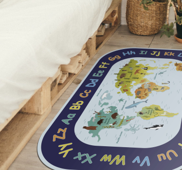Dywan winylowy z mapą świata dla dzieci - TenStickers