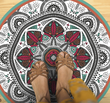 Dywan winylowy do kuchni duża okrągła mandala - TenStickers