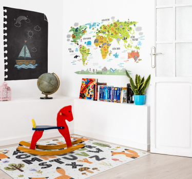 Dywan winylowy alfabet las i lis - TenStickers
