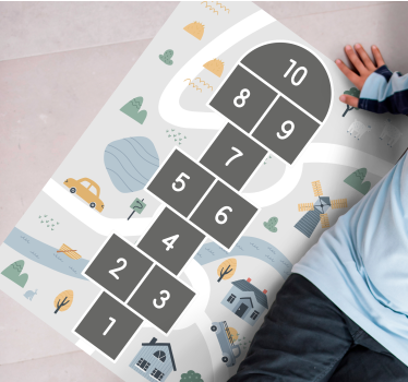 Dywan winylowy dla dzieci Gra w klasy szara droga - TenStickers