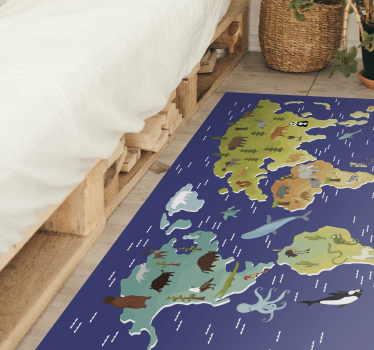 Dywan winylowy dla dzieci z mapą winylową flory i fauny - TenStickers